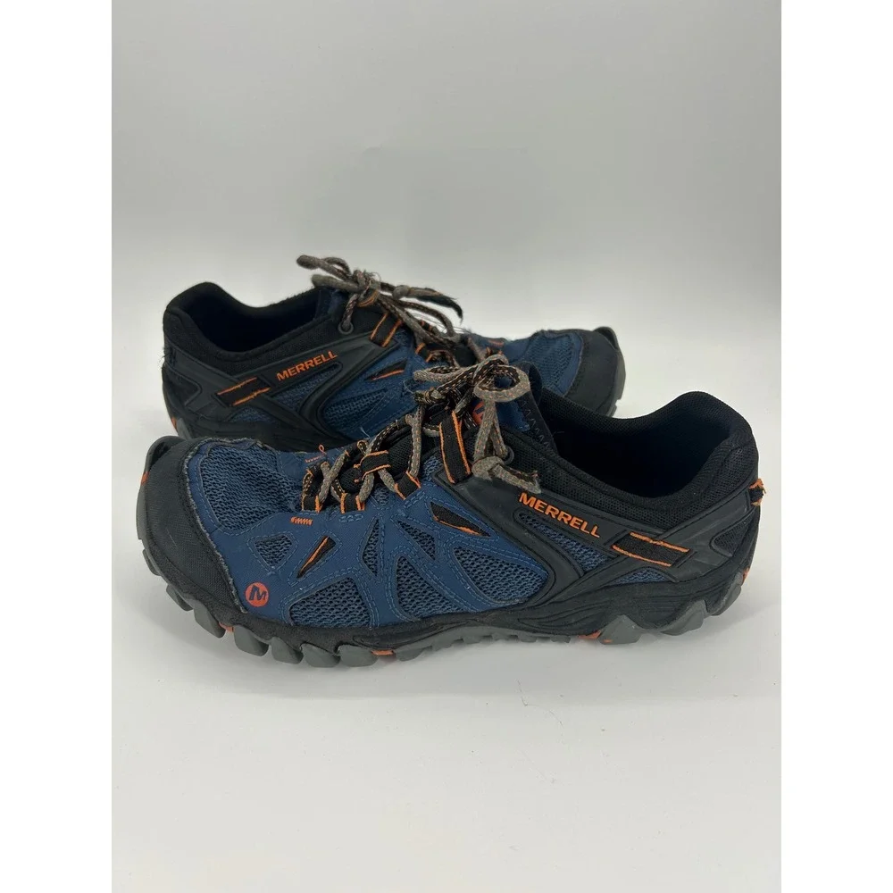 Merrell All Out Blaze Aero Sport Men's 10 Blue Orange Vibram Trail Water Shoes